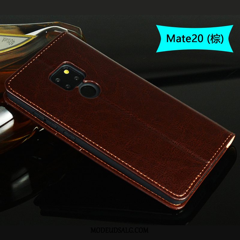 Huawei Mate 20 Etui / Cover Ægte Læder Clamshell Business Kvalitet