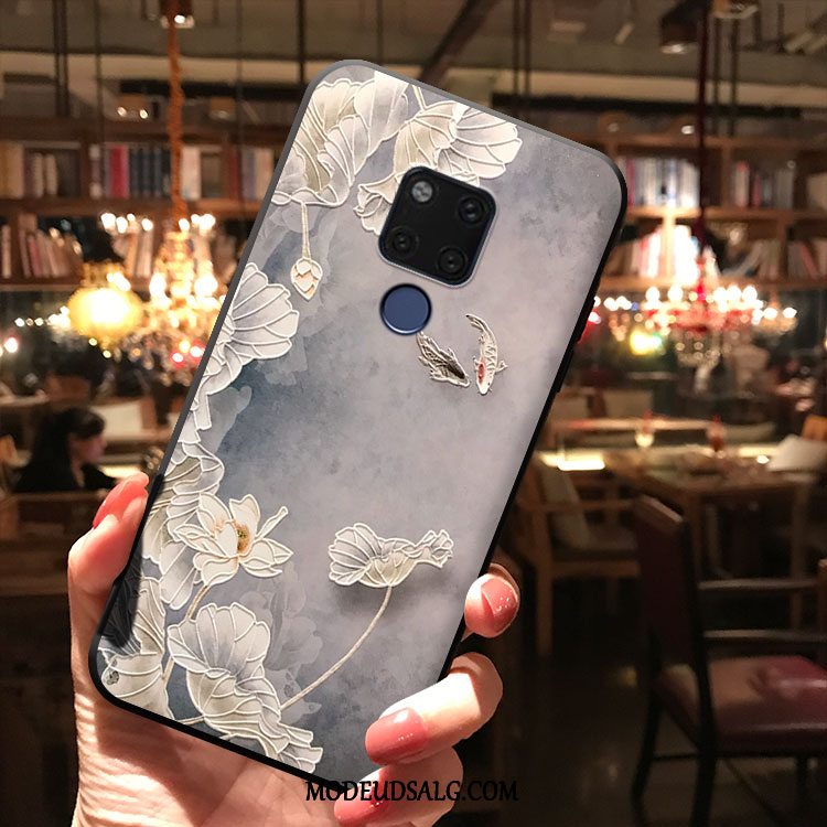 Huawei Mate 20 Etui Frisk Cover Beskyttelse Grøn Blomster