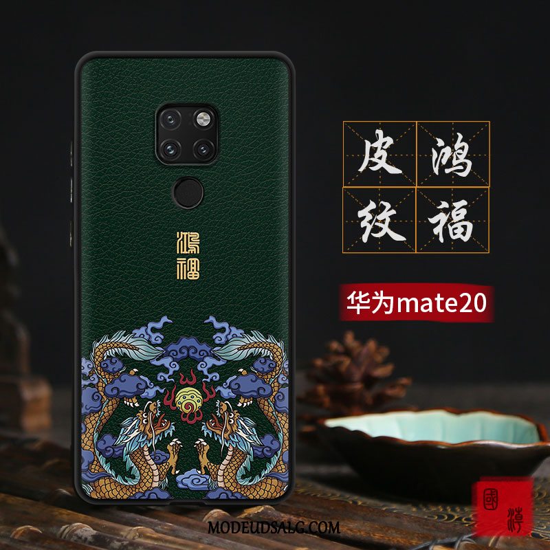 Huawei Mate 20 Etui Kinesisk Stil Trendy Silikone Relief Cover