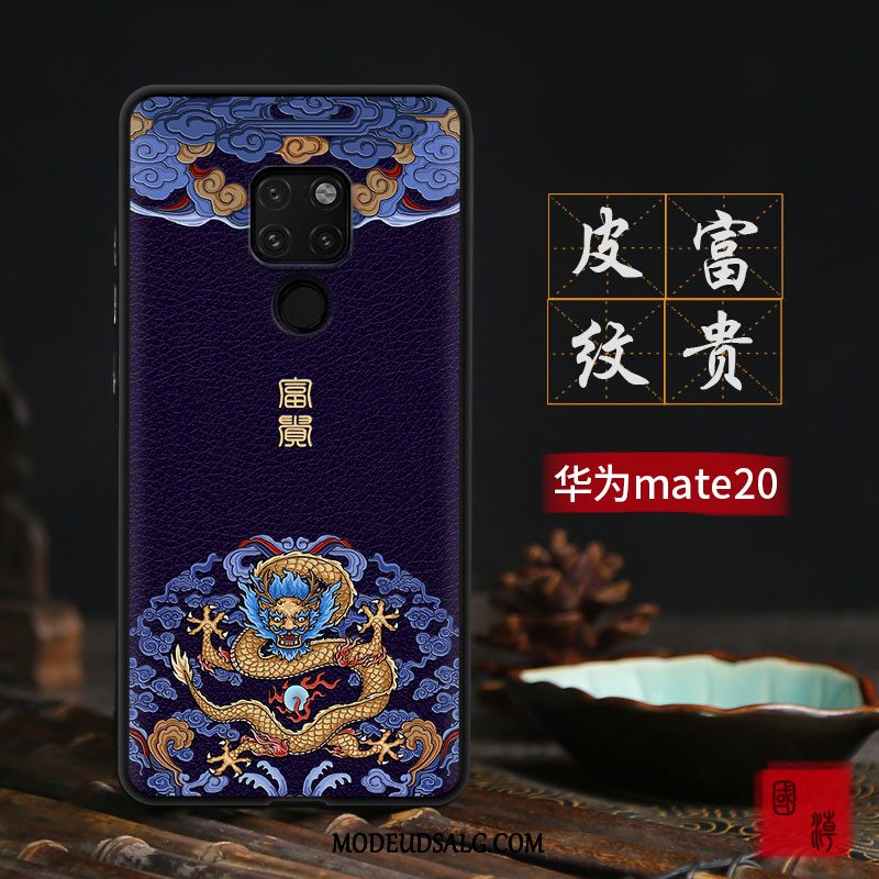 Huawei Mate 20 Etui Kinesisk Stil Trendy Silikone Relief Cover