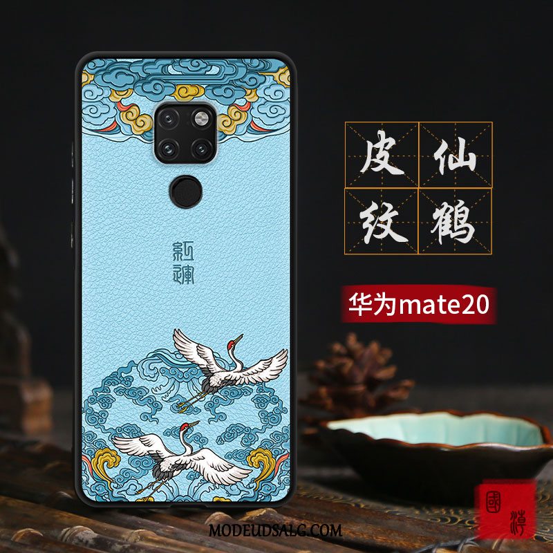 Huawei Mate 20 Etui Kinesisk Stil Trendy Silikone Relief Cover