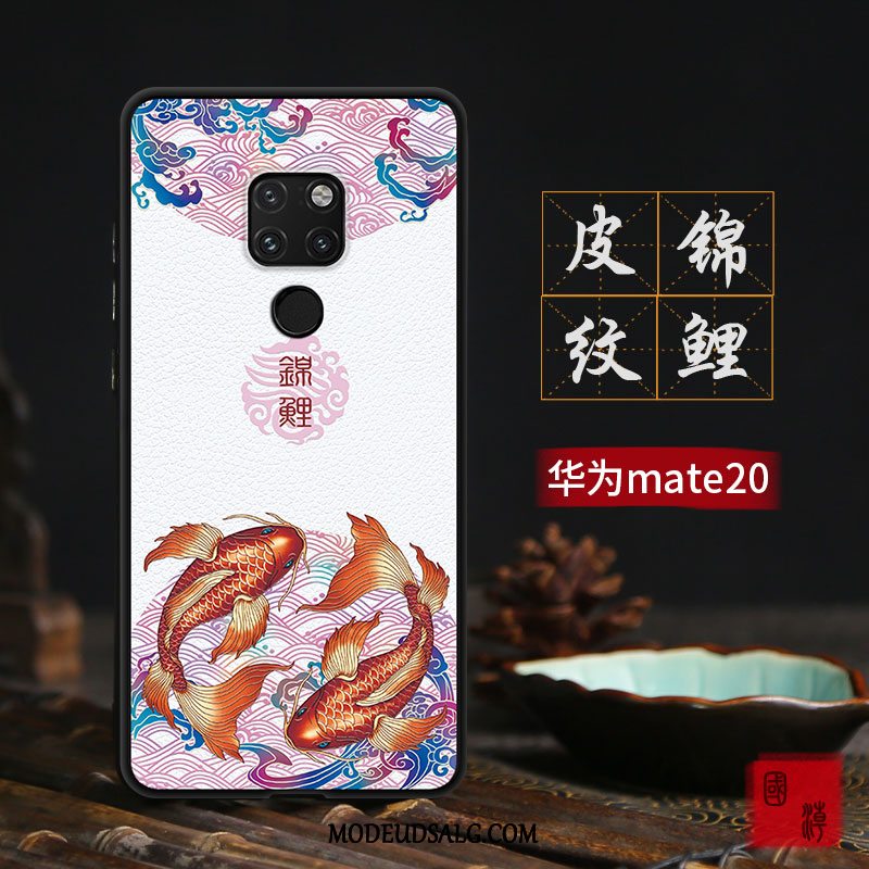 Huawei Mate 20 Etui Kinesisk Stil Trendy Silikone Relief Cover