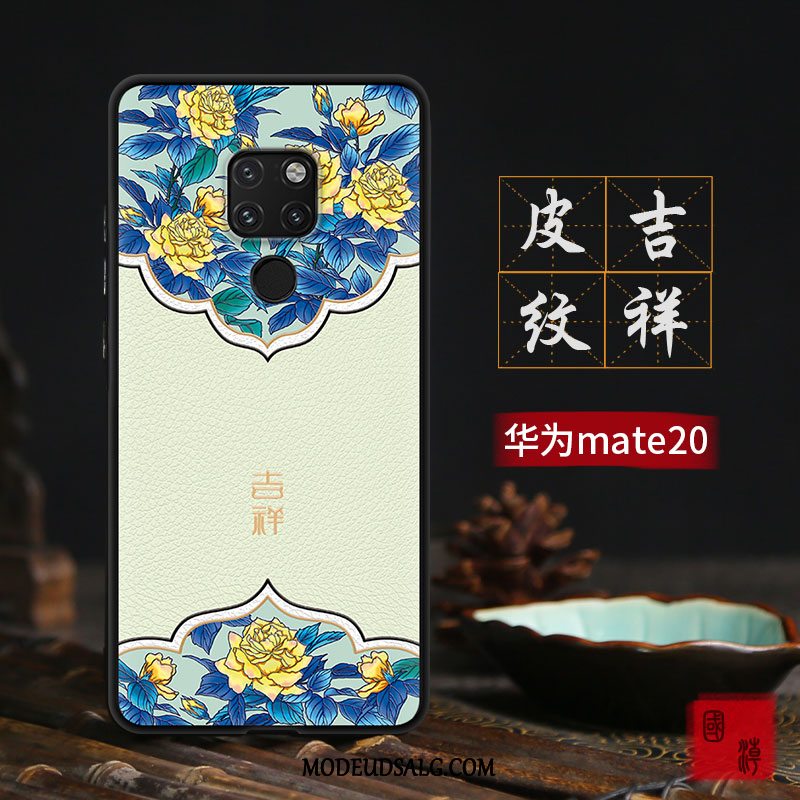 Huawei Mate 20 Etui Kinesisk Stil Trendy Silikone Relief Cover