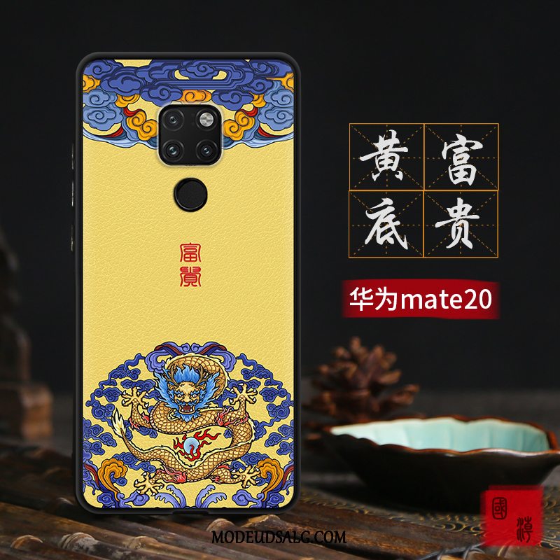 Huawei Mate 20 Etui Kinesisk Stil Trendy Silikone Relief Cover