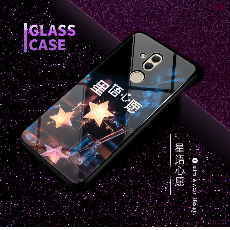 Huawei Mate 20 Lite Etui Cover Glas Beskyttelse Nubuck Af Personlighed