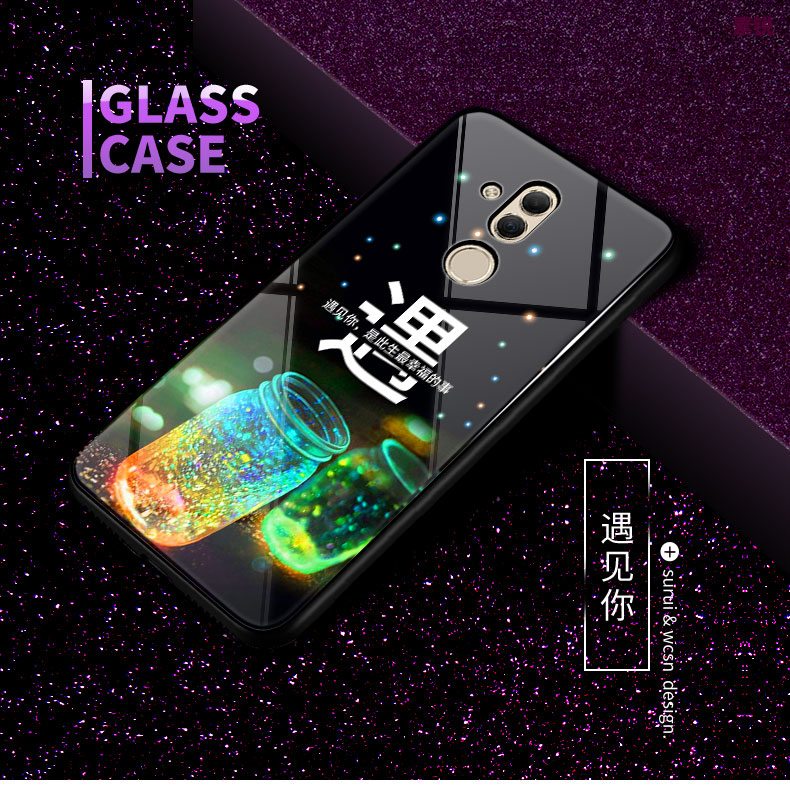 Huawei Mate 20 Lite Etui Cover Glas Beskyttelse Nubuck Af Personlighed