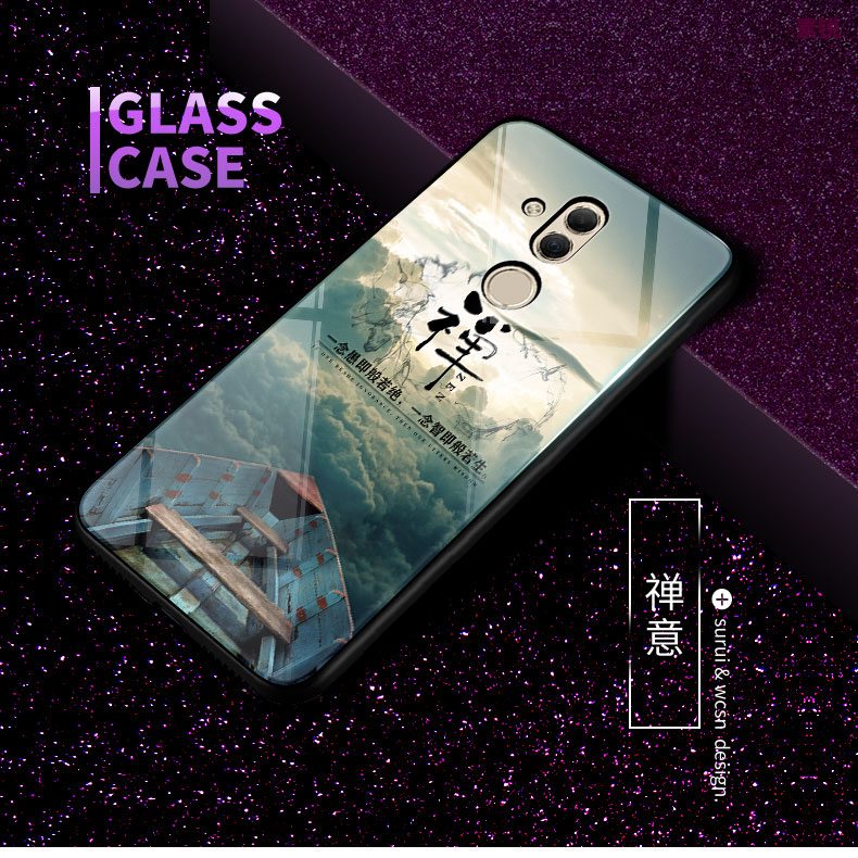 Huawei Mate 20 Lite Etui Cover Glas Beskyttelse Nubuck Af Personlighed