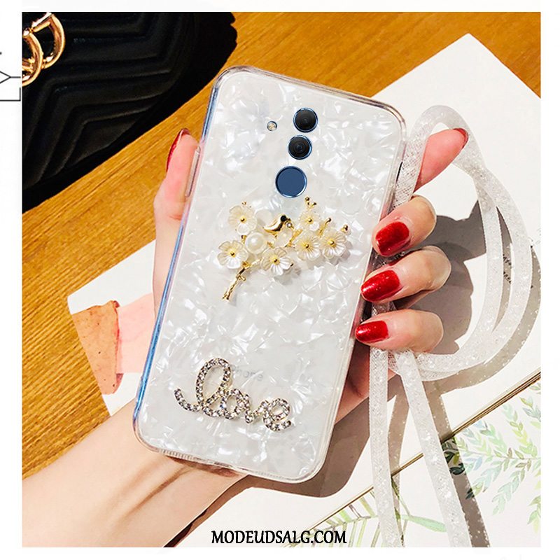 Huawei Mate 20 Lite Etui Hængende Hals Hvid Net Red Strass Af Personlighed