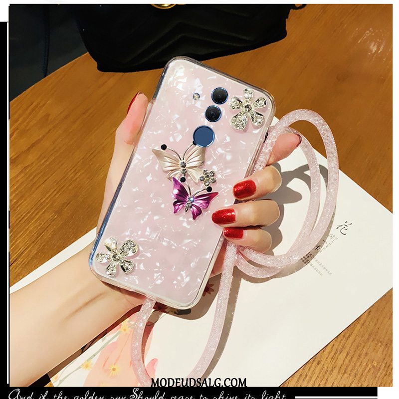 Huawei Mate 20 Lite Etui Hængende Hals Hvid Net Red Strass Af Personlighed