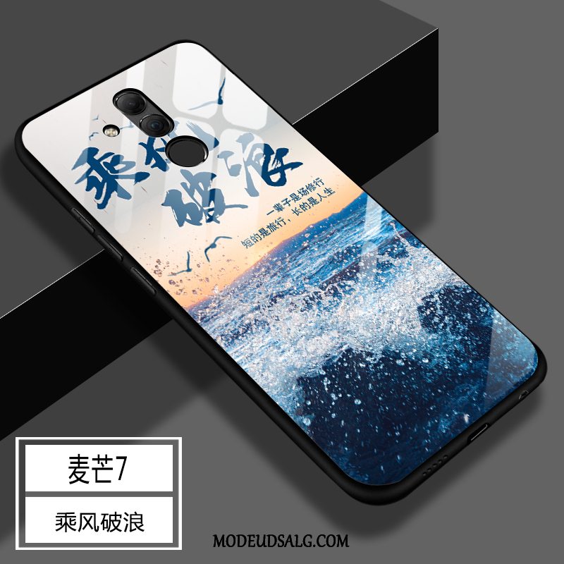 Huawei Mate 20 Lite Etui Silikone Glas Beskyttelse Cover Blå