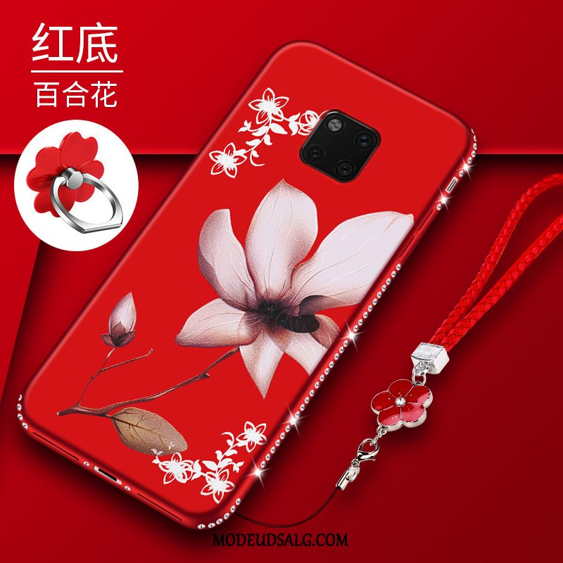 Huawei Mate 20 Pro Etui Blomster Rød Alt Inklusive Anti-fald Blød