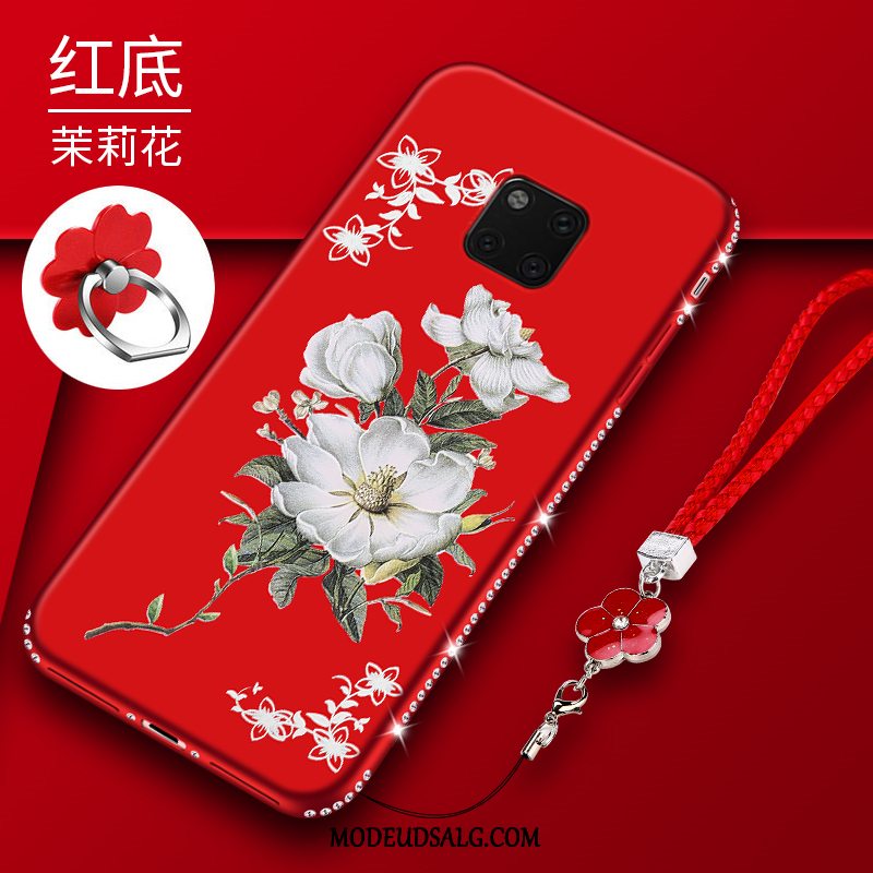 Huawei Mate 20 Pro Etui Blomster Rød Alt Inklusive Anti-fald Blød