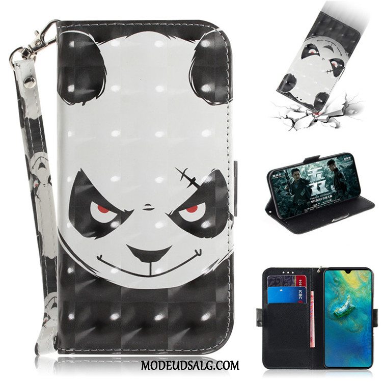 Huawei Mate 20 Pro Etui / Cover Cartoon Lædertaske Folio Sort Smuk