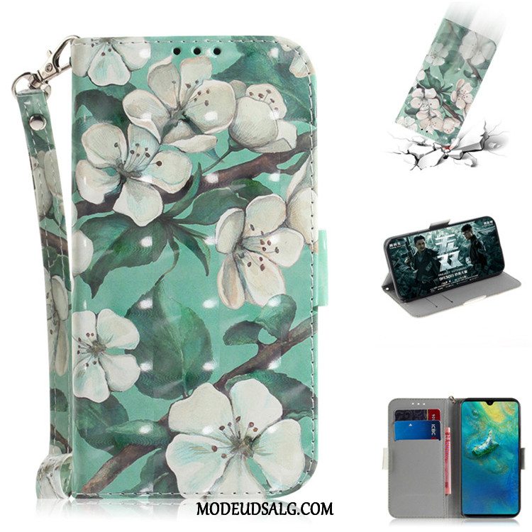 Huawei Mate 20 Pro Etui / Cover Cartoon Lædertaske Folio Sort Smuk