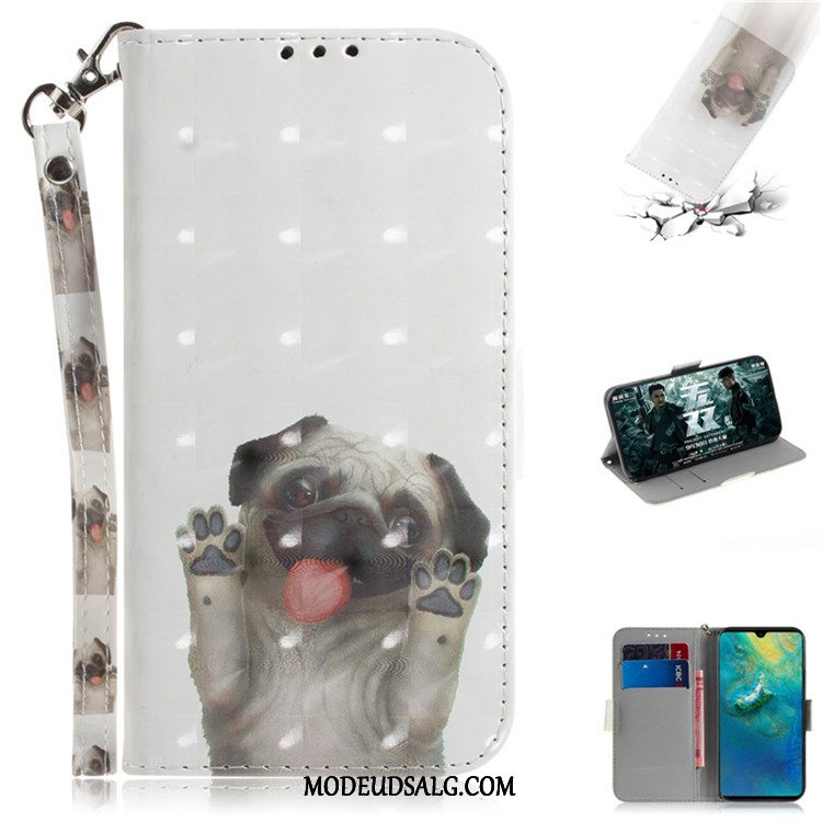 Huawei Mate 20 Pro Etui / Cover Cartoon Lædertaske Folio Sort Smuk