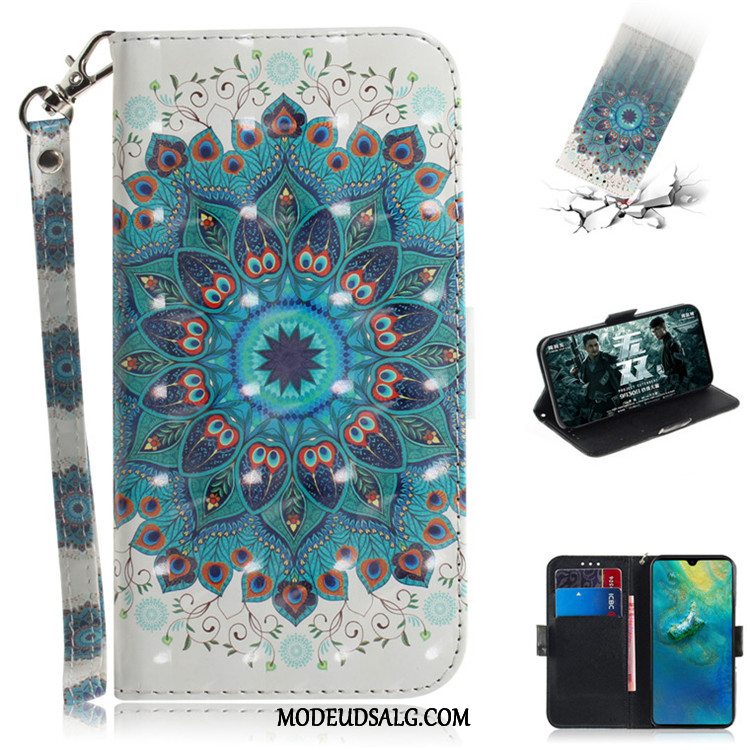 Huawei Mate 20 Pro Etui / Cover Cartoon Lædertaske Folio Sort Smuk