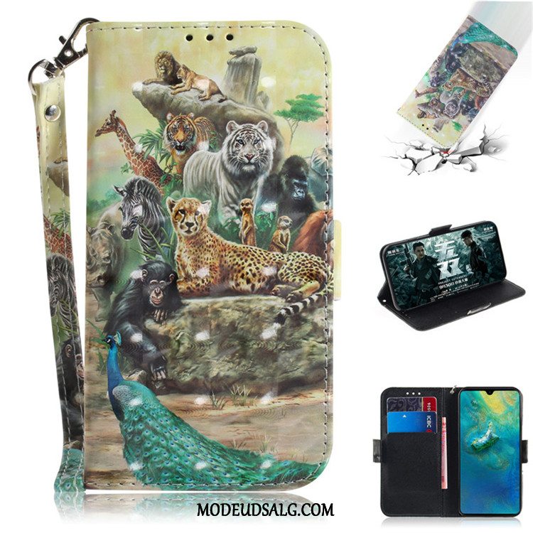 Huawei Mate 20 Pro Etui / Cover Cartoon Lædertaske Folio Sort Smuk