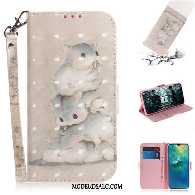 Huawei Mate 20 Pro Etui / Cover Cartoon Lædertaske Folio Sort Smuk