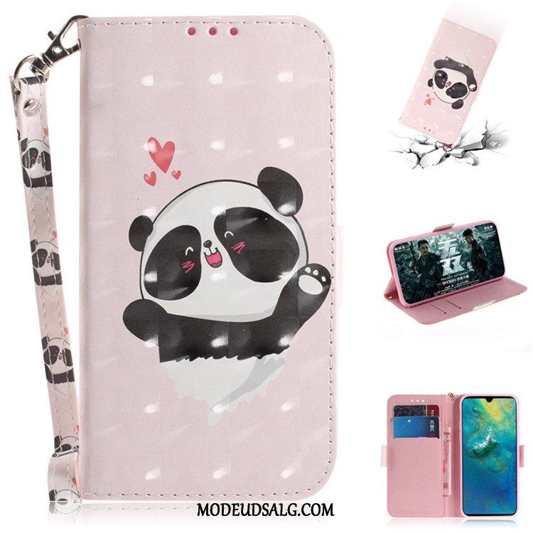 Huawei Mate 20 Pro Etui / Cover Cartoon Lædertaske Folio Sort Smuk