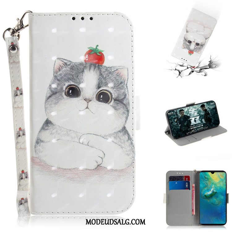 Huawei Mate 20 Pro Etui / Cover Cartoon Lædertaske Folio Sort Smuk