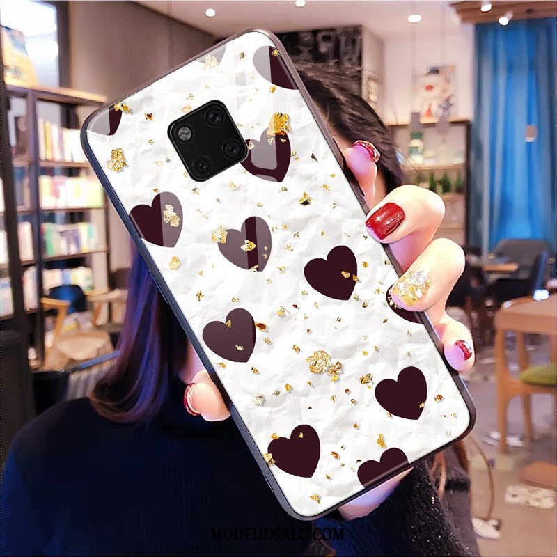 Huawei Mate 20 Rs Etui / Cover Leopard Trend Hvid Mode Hærdet Glas