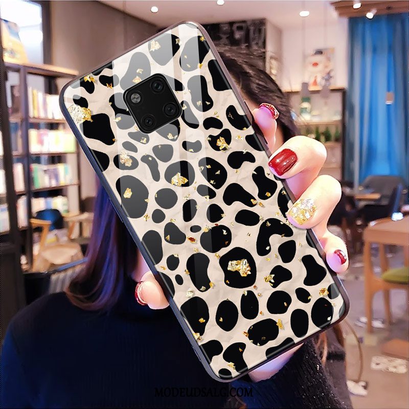 Huawei Mate 20 Rs Etui / Cover Leopard Trend Hvid Mode Hærdet Glas