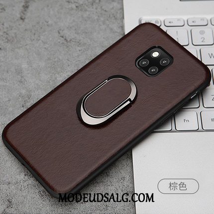 Huawei Mate 20 Rs Etui Ring Magnetisk Lædertaske Anti-fald Sort