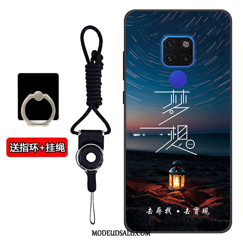 Huawei Mate 20 X (5g) Etui Beskyttelse Mode Nubuck Blød Blå