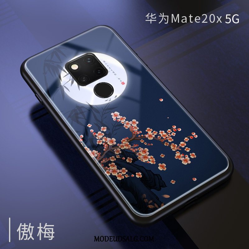 Huawei Mate 20 X (5g) Etui / Cover Blå Hængende Ornamenter Spejl Vind Glas