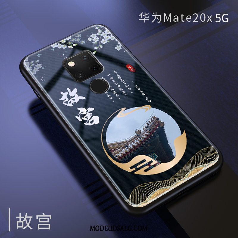 Huawei Mate 20 X (5g) Etui / Cover Blå Hængende Ornamenter Spejl Vind Glas