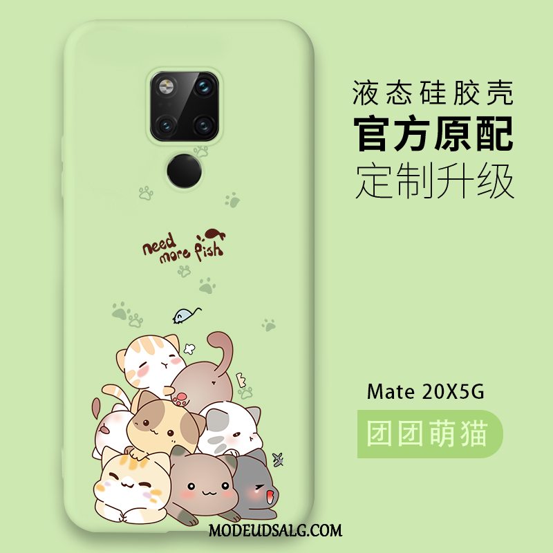 Huawei Mate 20 X (5g) Etui Grøn Kreativ Cover Af Personlighed Cartoon