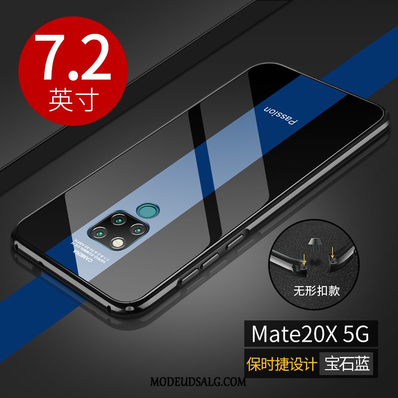 Huawei Mate 20 X (5g) Etui Rød Cover Metal Glas Anti-fald