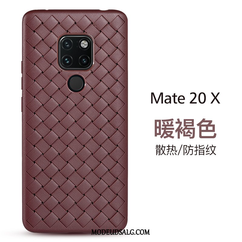 Huawei Mate 20 X Etui Alt Inklusive Cover Silikone Strikkede Læder