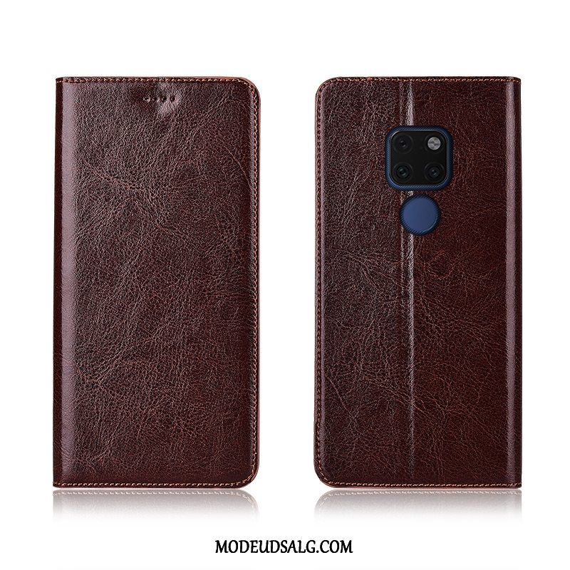 Huawei Mate 20 X Etui Anti-fald Blød Ægte Læder Cover Folio