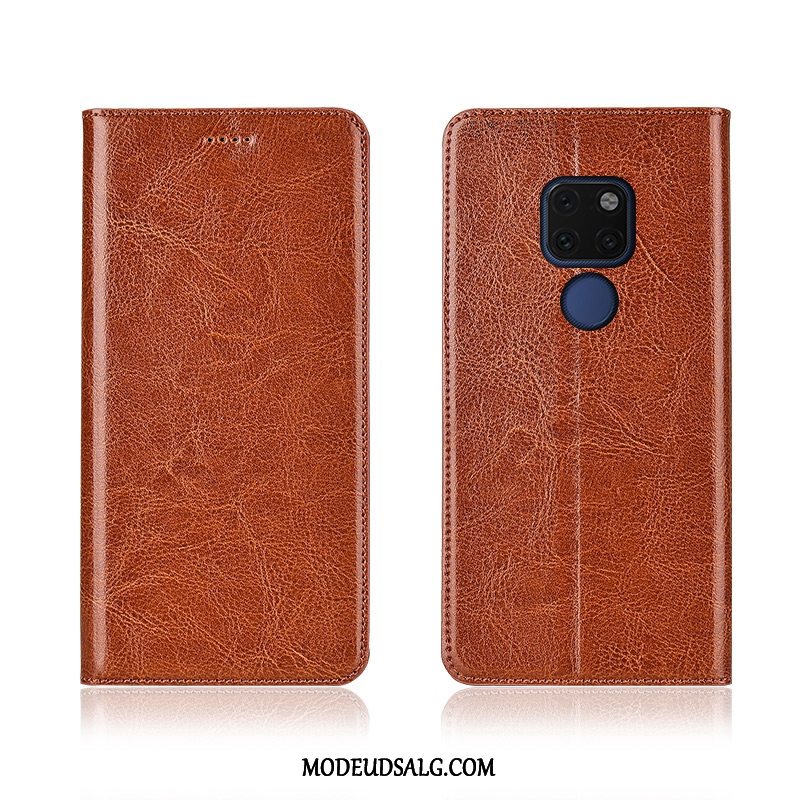 Huawei Mate 20 X Etui Anti-fald Blød Ægte Læder Cover Folio