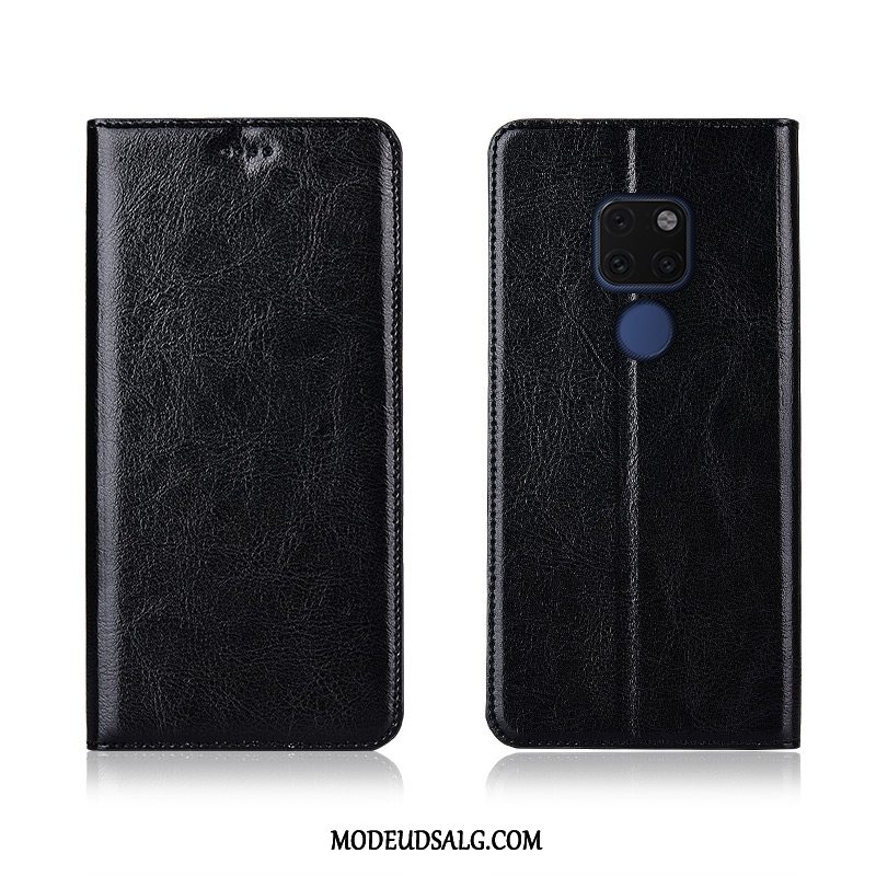 Huawei Mate 20 X Etui Anti-fald Blød Ægte Læder Cover Folio