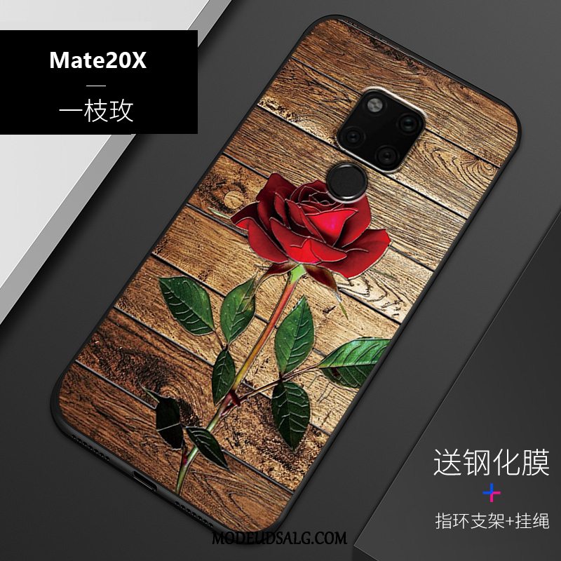 Huawei Mate 20 X Etui Anti-fald Cover Relief Blød Alt Inklusive