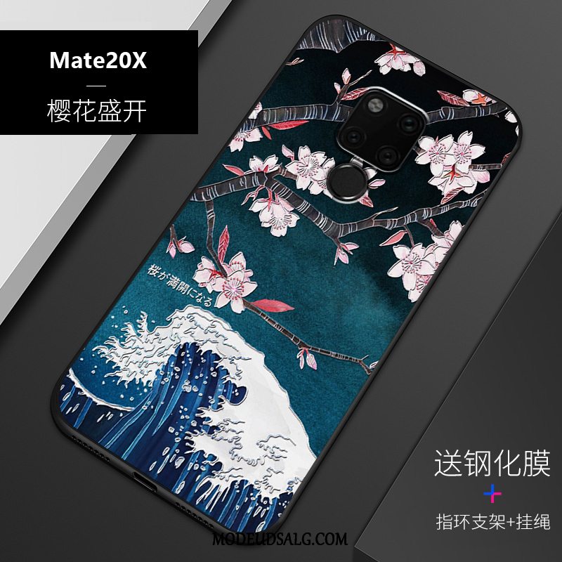 Huawei Mate 20 X Etui Anti-fald Cover Relief Blød Alt Inklusive