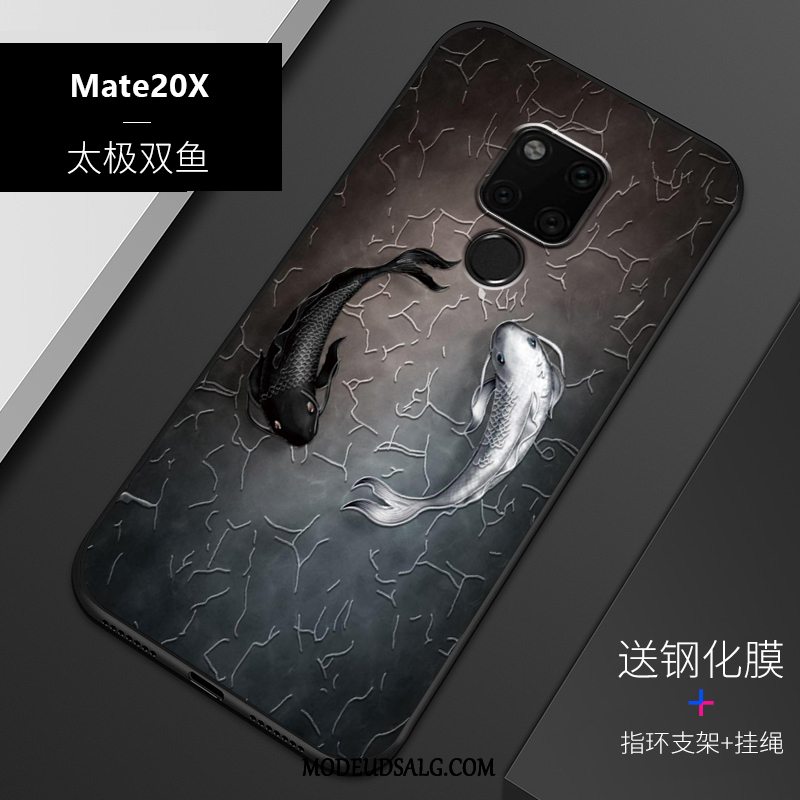 Huawei Mate 20 X Etui Anti-fald Cover Relief Blød Alt Inklusive