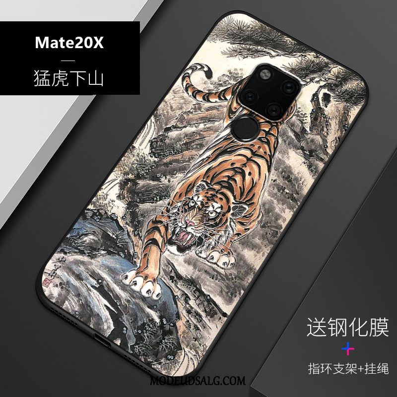 Huawei Mate 20 X Etui Anti-fald Cover Relief Blød Alt Inklusive