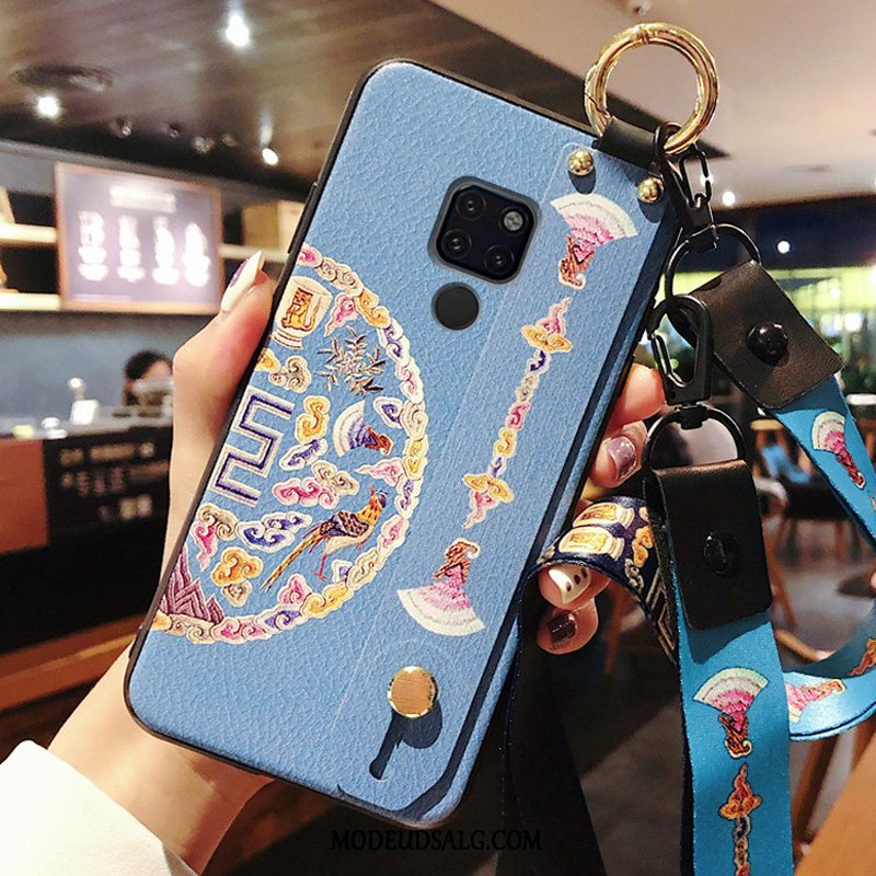 Huawei Mate 20 X Etui Beskyttelse Lyserød Hængende Ornamenter Anti-fald Kinesisk Stil