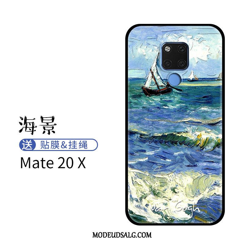 Huawei Mate 20 X Etui Hængende Ornamenter Alt Inklusive Cover Nubuck Silikone