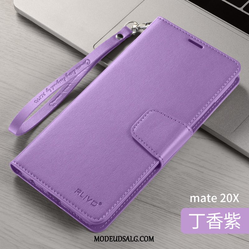 Huawei Mate 20 X Etui Lyserød Clamshell Cover Silikone Beskyttelse