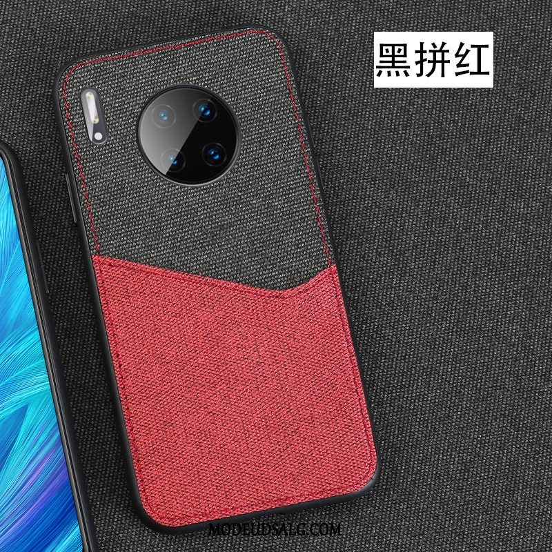 Huawei Mate 30 Etui / Cover Klud Sort Mønster Splejsning