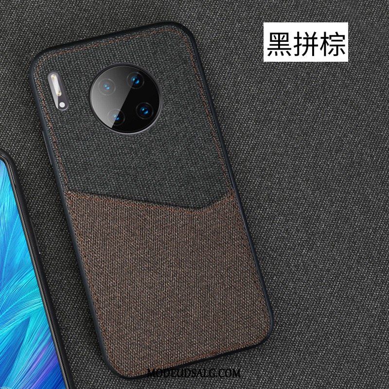 Huawei Mate 30 Etui / Cover Klud Sort Mønster Splejsning