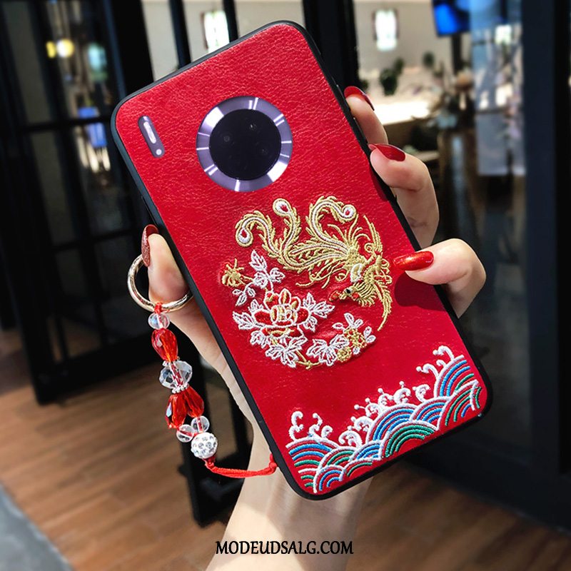 Huawei Mate 30 Etui Relief Elskeren Anti-fald Kinesisk Stil Broderi