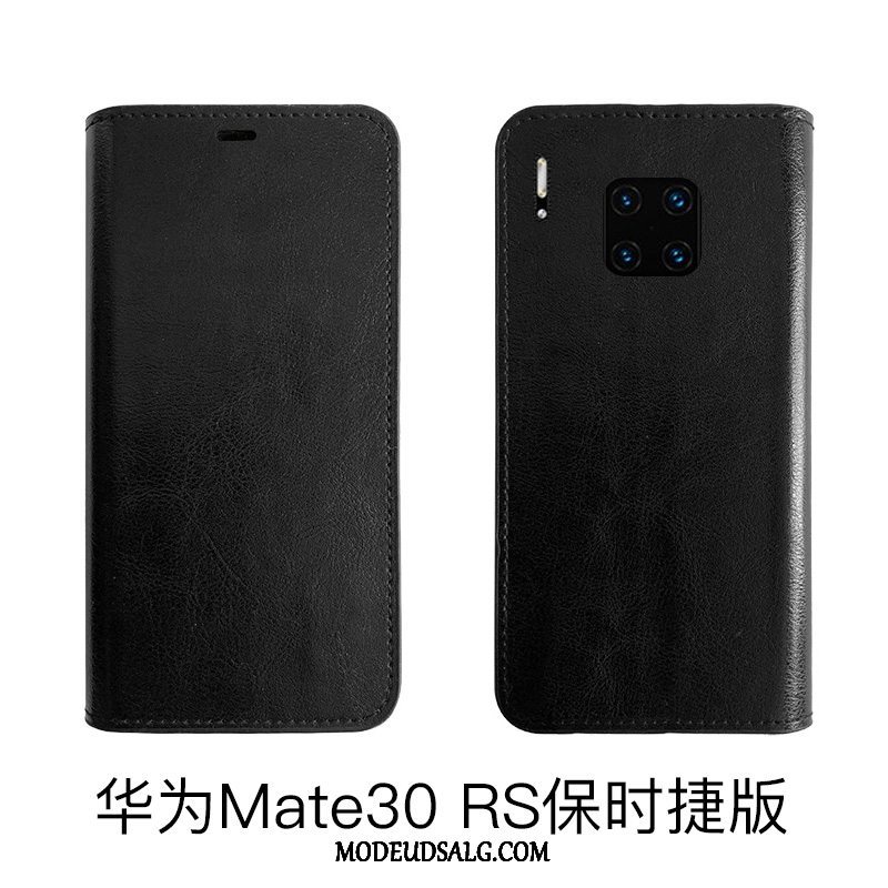 Huawei Mate 30 Rs Etui Cover Ægte Læder Folio Beskyttelse Cow