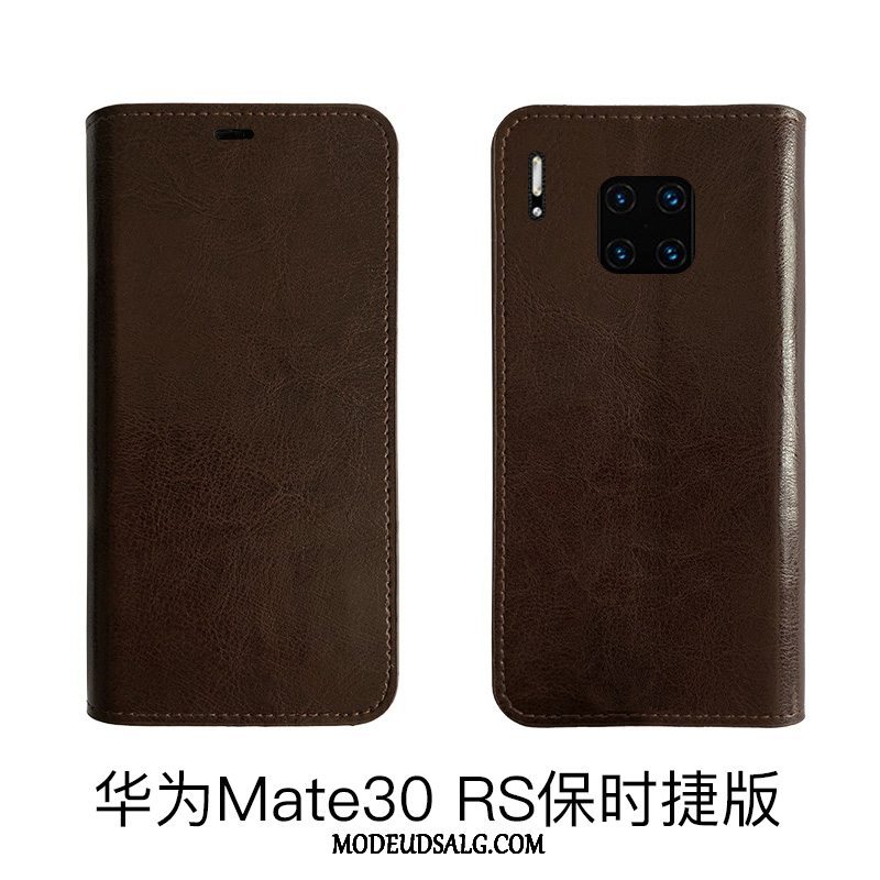 Huawei Mate 30 Rs Etui Cover Ægte Læder Folio Beskyttelse Cow