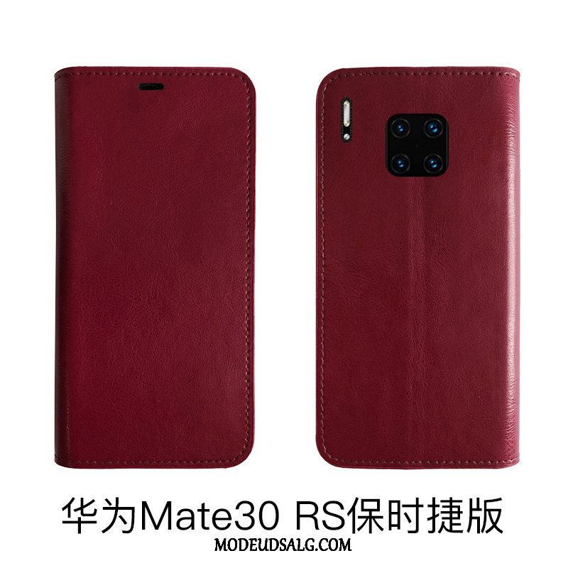 Huawei Mate 30 Rs Etui Cover Ægte Læder Folio Beskyttelse Cow