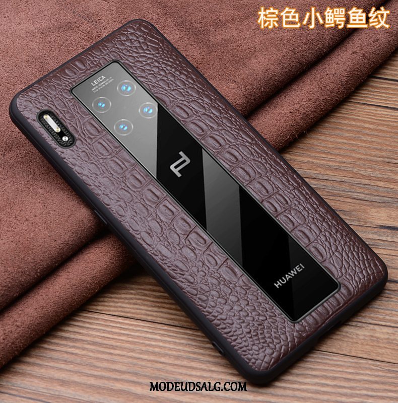 Huawei Mate 30 Rs Etui Ægte Læder Sort Anti-fald Cover High End